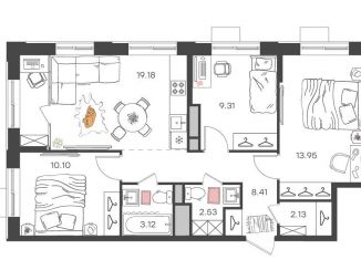 Продается 4-комнатная квартира, 68.7 м2, Ульяновск