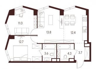 Продажа 3-комнатной квартиры, 61.5 м2, Москва