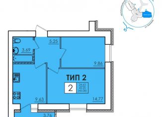 Продается 2-ком. квартира, 45.1 м2, Сыктывкар