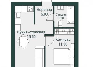 Однокомнатная квартира на продажу, 36.5 м2, Челябинская область