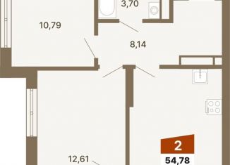 Продается 2-комнатная квартира, 54.8 м2, Екатеринбург, Верх-Исетский район