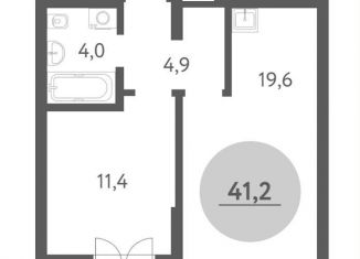 Продается однокомнатная квартира, 41.2 м2, Новосибирская область