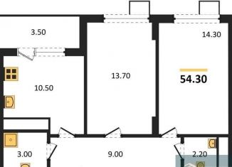 2-комнатная квартира на продажу, 54.3 м2, Воронеж, Железнодорожный район