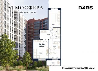 2-ком. квартира на продажу, 54.7 м2, Ульяновск, жилой комплекс Атмосфера, 5