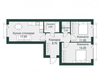 Продажа 2-ком. квартиры, 63.6 м2, Челябинская область