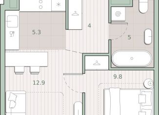 Продажа 1-комнатной квартиры, 37 м2, Москва, метро Озёрная