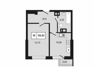 Продажа однокомнатной квартиры, 39.3 м2, Ростов-на-Дону, проспект Шолохова, 211/3