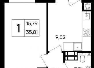 Продается 1-комнатная квартира, 35.8 м2, Крым