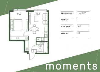 Продажа однокомнатной квартиры, 36.5 м2, Москва, 4-й Красногорский проезд, метро Щукинская