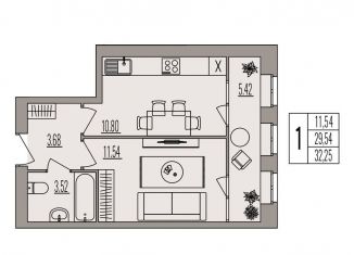 Продаю 1-комнатную квартиру, 32.3 м2, Волгоград, Дзержинский район