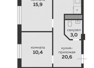 Продажа 2-комнатной квартиры, 49.9 м2, Краснодар, Российская улица, 267/3к2, микрорайон Завод Радиоизмерительных Приборов