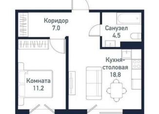 Продаю 1-комнатную квартиру, 40.9 м2, посёлок Западный, улица имени Ефрейтора Потехина, 4