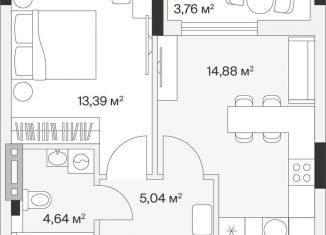 Продажа 1-комнатной квартиры, 40.1 м2, Калининградская область