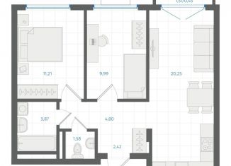 Продам 2-ком. квартиру, 54.5 м2, Свердловская область