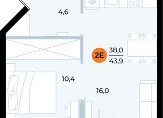 Продам однокомнатную квартиру, 44.2 м2, Крым