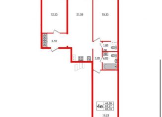 Продаю 3-комнатную квартиру, 85 м2, Санкт-Петербург, Планерная улица, 87к1, ЖК Форест Аквилон