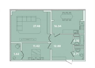 Продаю двухкомнатную квартиру, 76.4 м2, Иркутская область, улица Петрова, 16