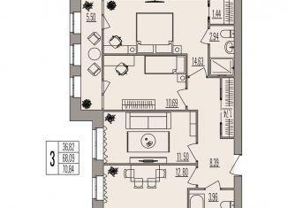 Продается трехкомнатная квартира, 70.8 м2, Волгоград