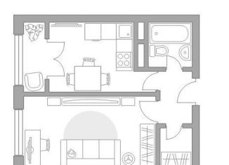 Продается 1-комнатная квартира, 31.8 м2, деревня Глухово, Романовская улица, 23, ЖК Новая Рига