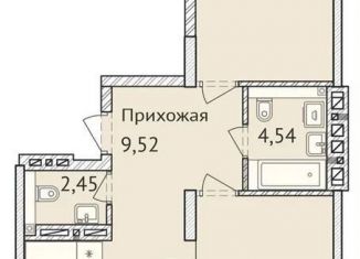 2-комнатная квартира на продажу, 77.3 м2, Новосибирск, улица Дуси Ковальчук, 248/1