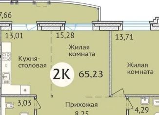 Продажа 2-ком. квартиры, 65.6 м2, Новосибирск, улица Дуси Ковальчук, 248/1, метро Заельцовская