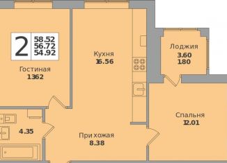 Продажа 2-комнатной квартиры, 58.5 м2, Калининградская область