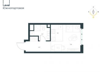 Квартира на продажу студия, 20.9 м2, Москва, жилой комплекс Левел Южнопортовая, 13, район Печатники