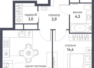 Продается 2-комнатная квартира, 46.5 м2, Москва, ЖК Сиреневый парк, Тагильская улица, 4В