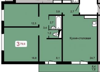 Продаю 3-комнатную квартиру, 79.6 м2, Красноярск, Свердловский район