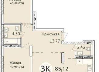 Продается 3-комнатная квартира, 85.6 м2, Новосибирск, Заельцовский район, улица Дуси Ковальчук, 248/1