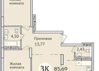 Продам трехкомнатную квартиру, 85.4 м2, Новосибирск, ЖК Заельцовский, улица Дуси Ковальчук, 248/1