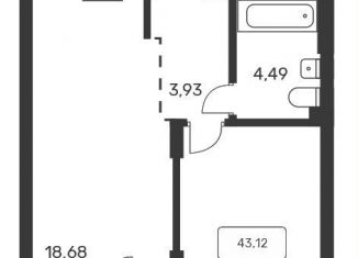 Продам двухкомнатную квартиру, 43.1 м2, Новосибирск, улица Авиастроителей, 3/1, метро Берёзовая роща