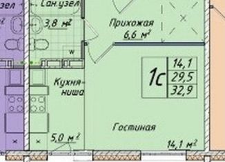 Продам квартиру студию, 32.9 м2, Кемерово