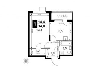 Продажа 1-комнатной квартиры, 34 м2, Московская область, жилой комплекс 1-й Донской, 4