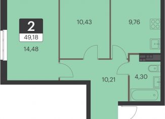 Продам 2-ком. квартиру, 49.2 м2, Свердловская область, улица Академика Ландау, 37