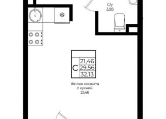 Продаю квартиру студию, 32.1 м2, Краснодар, жилой комплекс Европа Клубный Квартал 9, лит4