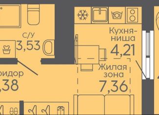 Продаю квартиру студию, 19.7 м2, Свердловская область, жилой комплекс Новокольцовский, 5