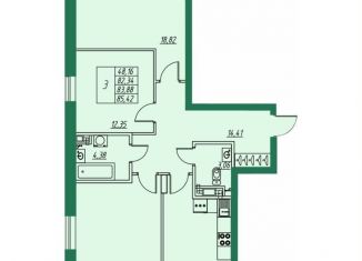 Продажа 3-комнатной квартиры, 83.9 м2, посёлок Заклязьменский, ЖК Заречье Парк