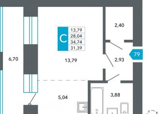 Продается квартира студия, 31.4 м2, Чита, Нерчинско-Заводская улица, 6/8