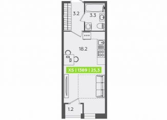 Квартира на продажу студия, 25.3 м2, Санкт-Петербург, муниципальный округ Юнтолово, Планерная улица, 87к1
