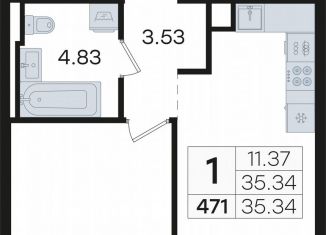 Продаю 1-ком. квартиру, 35.3 м2, Нижегородская область