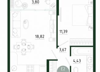 Продаю 1-ком. квартиру, 42.1 м2, Тула, улица Генерала Маргелова, 9В