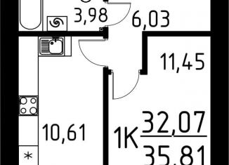 Продам однокомнатную квартиру, 35.8 м2, Томск, Промышленный переулок