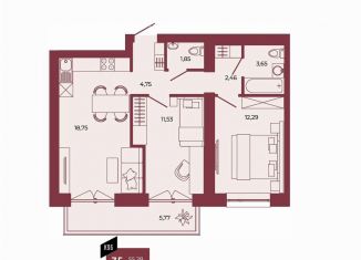 Продажа трехкомнатной квартиры, 61.1 м2, Пенза