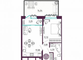 Продается 1-ком. квартира, 54.4 м2, Тула, Пряничная улица, 7