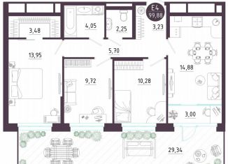 Продается трехкомнатная квартира, 99.9 м2, Тула, Пряничная улица, 9
