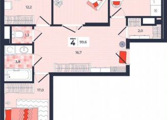 4-комнатная квартира на продажу, 99.6 м2, Тула