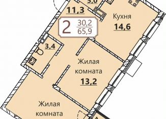 Продажа 2-ком. квартиры, 65.9 м2, Чебоксары