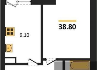 Продается 1-ком. квартира, 38.8 м2, Воронеж, улица Фёдора Тютчева, 93/4, ЖК Микрорайон Боровое