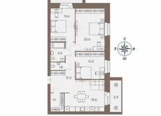 Продается 3-комнатная квартира, 88.1 м2, Брянск, Житомирский переулок, 8А